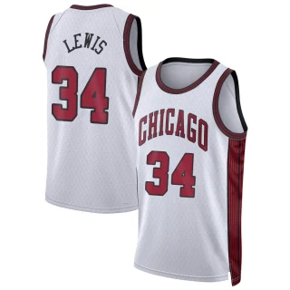 Men's Justin Lewis Chicago Bulls White Swingman 2022/23 City Edition Jersey