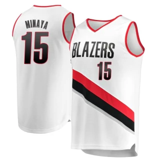 Men's Justin Minaya Portland Trail Blazers White Fast Break Jersey - Association Edition