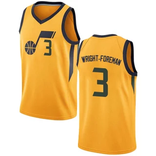 Men's Justin Wright-Foreman Utah Jazz Gold Swingman Jersey - Statement Edition
