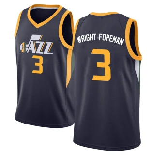 Men's Justin Wright-Foreman Utah Jazz Navy Swingman Jersey - Icon Edition