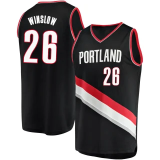 Men's Justise Winslow Portland Trail Blazers Black Fast Break Jersey - Icon Edition