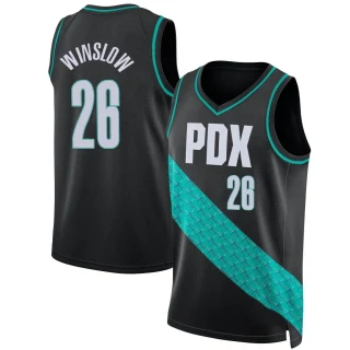 Men's Justise Winslow Portland Trail Blazers Black Swingman 2022/23 City Edition Jersey