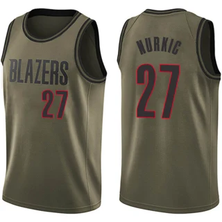 Men's Jusuf Nurkic Portland Trail Blazers Green Swingman Salute to Service Jersey