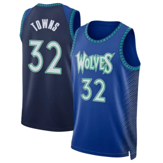 Men's Karl-Anthony Towns Minnesota Timberwolves Blue Swingman 2021/22 City Edition Jersey