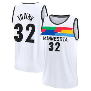Men's Karl-Anthony Towns Minnesota Timberwolves White Fast Break 2022/23 City Edition Jersey