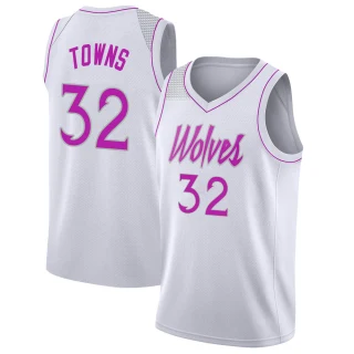 Men's Karl-Anthony Towns Minnesota Timberwolves White Swingman 2018/19 Jersey - Earned Edition
