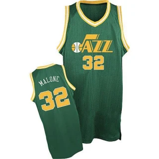 Men's Karl Malone Utah Jazz Green Authentic Throwback Jersey
