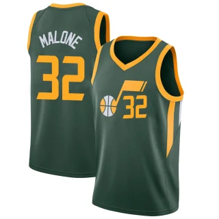 Men's Karl Malone Utah Jazz Green Swingman 2018/19 Jersey - City Edition
