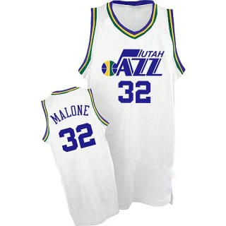 Men's Karl Malone Utah Jazz White Swingman Throwback Jersey