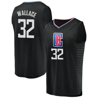 Men's Keaton Wallace Los Angeles Clippers Black Fast Break Jersey - Statement Edition