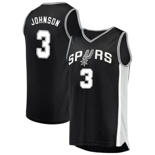 Men's Keldon Johnson San Antonio Spurs Black Fast Break Jersey - Icon Edition