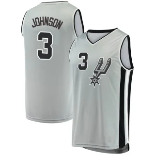 Men's Keldon Johnson San Antonio Spurs Fast Break Silver Jersey - Statement Edition