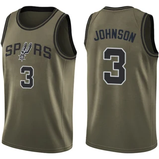 Men's Keldon Johnson San Antonio Spurs Green Swingman Salute to Service Jersey
