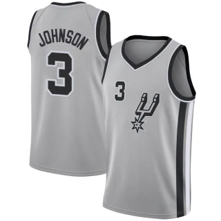 Men's Keldon Johnson San Antonio Spurs Swingman Silver Jersey - Statement Edition