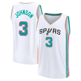 Men's Keldon Johnson San Antonio Spurs White Fast Break 2021/22 Replica City Edition Jersey