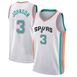Men's Keldon Johnson San Antonio Spurs White Swingman 2021/22 City Edition Jersey