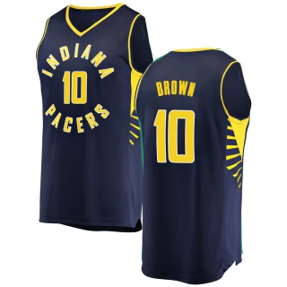 Men's Kendall Brown Indiana Pacers Brown Fast Break Navy Jersey - Icon Edition
