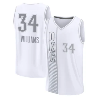 Men's Kenrich Williams Oklahoma City Thunder White Fast Break 2021/22 Replica City Edition Jersey