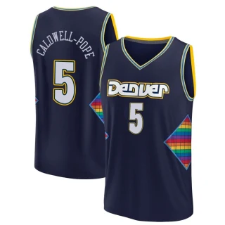 Men's Kentavious Caldwell-Pope Denver Nuggets Navy Fast Break 2021/22 Replica City Edition Jersey
