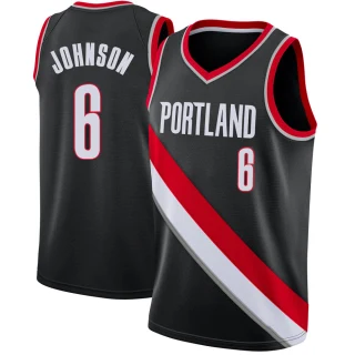 Men's Keon Johnson Portland Trail Blazers Black Swingman Jersey - Icon Edition