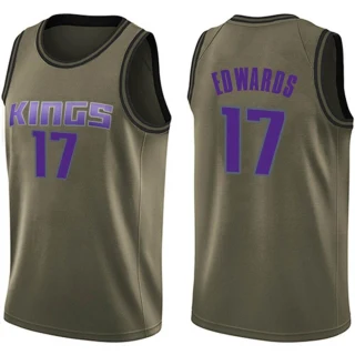 Men's Kessler Edwards Sacramento Kings Green Swingman Salute to Service Jersey