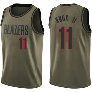 Men's Kevin Knox II Portland Trail Blazers Green Swingman Salute to Service Jersey