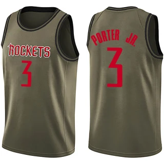 Men's Kevin Porter Jr. Houston Rockets Green Swingman Salute to Service Jersey