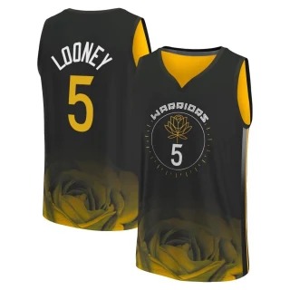 Men's Kevon Looney Golden State Warriors Gold Fast Break Black 2022/23 City Edition Jersey