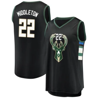 Men's Khris Middleton Milwaukee Bucks Black Fast Break Jersey - Statement Edition
