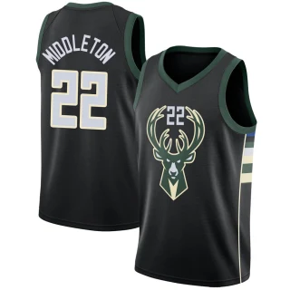 Men's Khris Middleton Milwaukee Bucks Black Swingman Jersey - Statement Edition