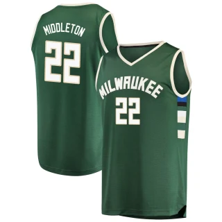 Men's Khris Middleton Milwaukee Bucks Green Fast Break Jersey - Icon Edition