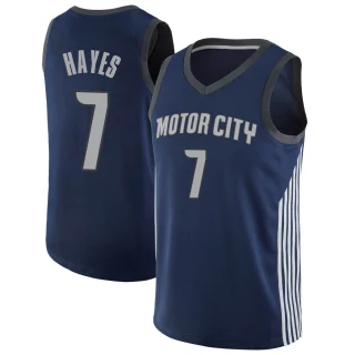 Men's Killian Hayes Detroit Pistons Navy Swingman Jersey - City Edition