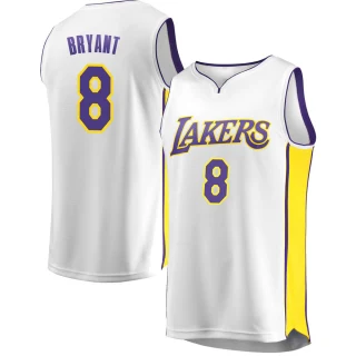 Men's Kobe Bryant Los Angeles Lakers White Fast Break Jersey - Association Edition