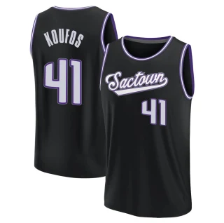 Men's Kosta Koufos Sacramento Kings Black Fast Break 2021/22 Replica City Edition Jersey