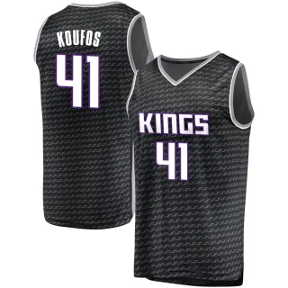 Men's Kosta Koufos Sacramento Kings Black Fast Break Jersey - Statement Edition