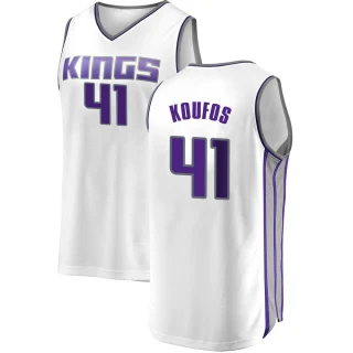 Men's Kosta Koufos Sacramento Kings White Fast Break Jersey - Association Edition