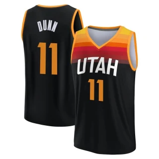 Men's Kris Dunn Utah Jazz Black Fast Break 2021/22 Replica City Edition Jersey