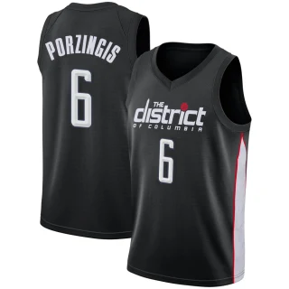 Men's Kristaps Porzingis Washington Wizards Black Swingman 2018/19 Jersey - City Edition