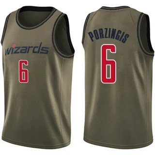 Men's Kristaps Porzingis Washington Wizards Green Swingman Salute to Service Jersey