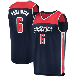 Men's Kristaps Porzingis Washington Wizards Navy Fast Break 2019/20 Jersey - Statement Edition