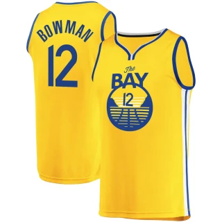 Men's Ky Bowman Golden State Warriors Gold Fast Break 2019/20 Jersey - Statement Edition
