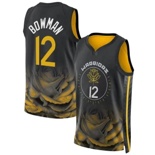 Men's Ky Bowman Golden State Warriors Gold Swingman Black 2022/23 City Edition Jersey