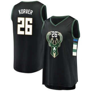 Men's Kyle Korver Milwaukee Bucks Black Fast Break Jersey - Statement Edition
