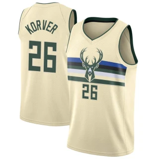 Men's Kyle Korver Milwaukee Bucks Cream Swingman Jersey - City Edition