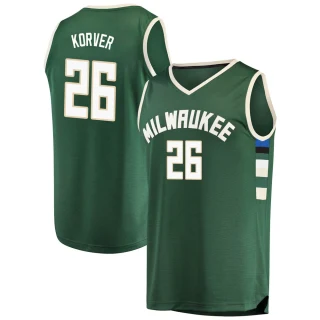 Men's Kyle Korver Milwaukee Bucks Green Fast Break Jersey - Icon Edition