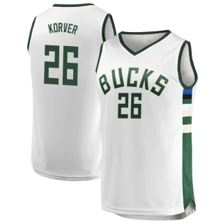 Men's Kyle Korver Milwaukee Bucks White Fast Break Jersey - Association Edition