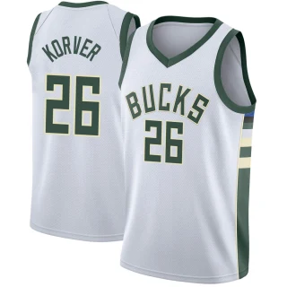 Men's Kyle Korver Milwaukee Bucks White Swingman Jersey - Association Edition