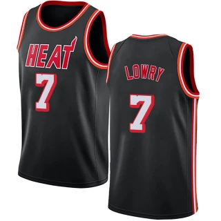 Men's Kyle Lowry Miami Heat Black Swingman Fashion Hardwood Classics Jersey