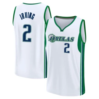 Men's Kyrie Irving Dallas Mavericks White Fast Break 2021/22 Replica City Edition Jersey