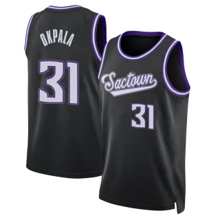 Men's KZ Okpala Sacramento Kings Black Swingman 2021/22 Icon Edition Jersey